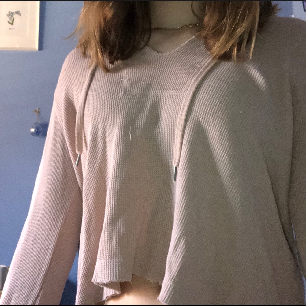 Waffle knit pink sweater from splendid